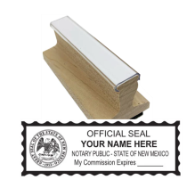 Order your customized NM Notary Rubber Stamp from CalStamp! High-quality, required rectangular stamp with your notary info. Get a sample image with your application.