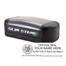 Order your NM Notary Slim Pre-Inked Stamp! High-quality, customizable notary stamp. Get a sample image with your notary application. Shop now at CalStamp!