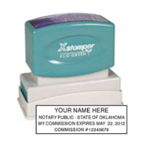 Get your customized OK NotaryX-Stamper Pre-Inked Notary Stamp from CalStamp. High-quality, rectangular design. Order now and personalize your notary stamp today!