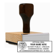 Get a high-quality, customized OR Notary Rubber Stamp (3/4" x 2 3/8") with black ink. Order now with your notary info and original certificate. Shop at CalStamp today!