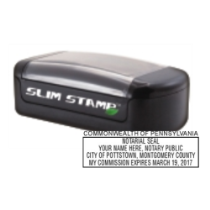 Get your PA NotarySlim Pre-Inked Stamp! High-quality, customizable notary stamp with your info. Order now from CalStamp for precision and durability.
