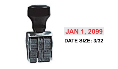 Shop the PD-0-Line Dater at CalStamp! Featuring a 3/32" date height, it's perfect for precise date stamping. Order now for reliable and accurate date marking!