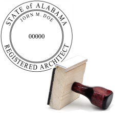 Wooden Alabama Registered Architect Stamp
