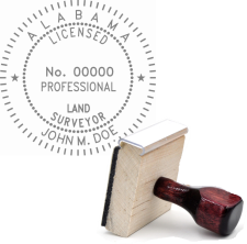 Wooden Alabama Licensed Professional Land Surveyor Stamp