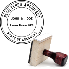 Wooden Arkansas Registered Architect Stamp