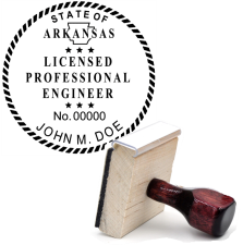 Wooden Arkansas Licensed Professional Engineer Stamp