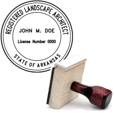 Wooden Arkansas Registered Landscape Architect Stamp
