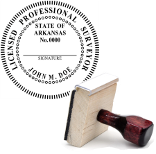 Wooden Arkansas Licensed Professional Surveyor Stamp