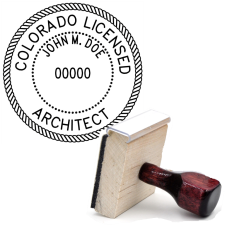 Wooden Colorado Licensed Architect Stamp