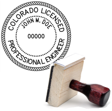 Wooden Colorado Licensed Professional Engineer Stamp