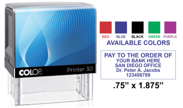 Shop the Colop 30 Printer Self-Inking Stamp at CalStamp! Perfect for quick, clean impressions. Impression size: 3/4in. x 1-7/8in. Order now!