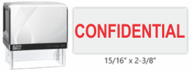 Secure your documents with the CONFIDENTIAL STAMP PRINTER 40 in red. Perfect for privacy. Order now from CalStamp and protect your sensitive information!