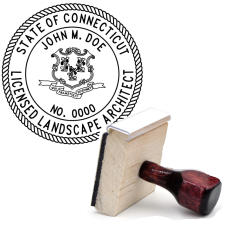 Wooden Connecticut Licensed Landscape Architect Stamp