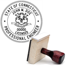 Wooden Connecticut Licensed Professional Engineer Stamp