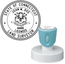 Pre-Inked Connecticut Licensed Land Surveyor Xstamper