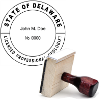 Wooden Delaware Licensed Professional Geologist Stamp