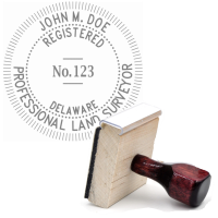Wooden Delaware Registered Professional Land Surveyor Stamp