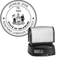 Pre-Inked Delaware Registered Landscape Architect Embosser R-40