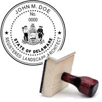 Wooden Delaware Registered Landscape Architect Embosser