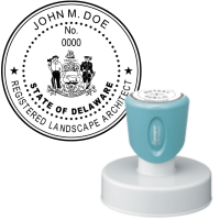 Pre-Inked Delaware Registered Landscape Architect Embosser Xstamper