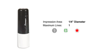 Shop the F06 Industrial Pre-Inked Round Xstamper at CalStamp. Perfect for precise impressions with a 1/4" size. Order now for reliable industrial stamping!