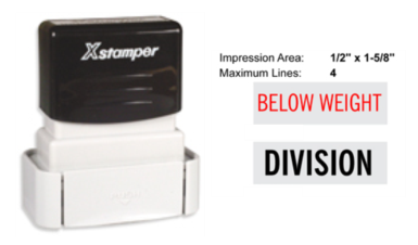 Shop the F10 Industrial Pre-Inked Stamp by Xstamper at CalStamp. Perfect for precise impressions, size 1/2" x 1-5/8". Order now for reliable industrial stamping!