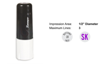 Shop the F11 Industrial Pre-Inked Round Stamp by Xstamper at CalStamp. Perfect for precise impressions with a 1/2" size. Order now for reliable stamping!