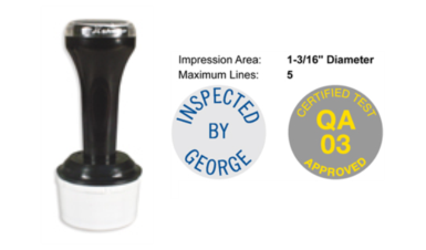 Shop the F30 Industrial Pre-Inked Round Stamp by Xstamper at CalStamp. Perfect for precise impressions with a 1-3/16" size. Order now for reliable stamping!