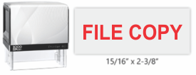 Get organized with the FILE COPY Stamp Printer 40 in red. Perfect for marking important documents. Order now from CalStamp and streamline your filing system!