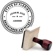 Wooden Florida Registered Architect Stamp
