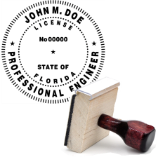 Wooden Florida Professional Engineer Stamper