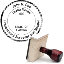 Wooden Florida Professional Surveyor & Mapper Stamp
