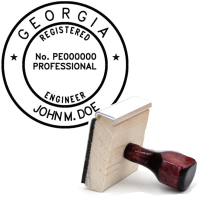 Wooden Georgia Registered Professional Engineer Stamp