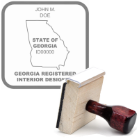Wooden Georgia Registered Interior Designer Stamp
