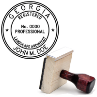 Wooden Georgia Registered Landscape Architect Stamp