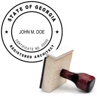 Wooden Georgia Registered Architect Stamp