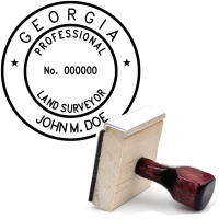 Wooden Georgia Professional Land Surveyor Stamp