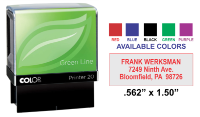 SELF-INKING PRINTER STAMP, RUBBER STAMP, INK, RED, BLUE, BLACK GREEN LINE