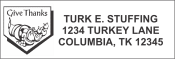 Personalize your mail with our 'Give Thanks' address stamp. Perfect for holiday cards and invitations. Order now from CalStamp and add a touch of gratitude!