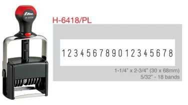 Get the Shiny 6418 Heavy Duty Self-Inking Dater/Numberer with 18 bands at CalStamp. Durable and efficient for all your stamping needs. Order now for fast shipping!