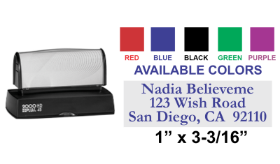 Shop the Colop EOS-45 Pre-Inked Stamp at CalStamp! Perfect for clear, crisp impressions. Size: 1in x 3-3/16in. Order now for fast shipping!