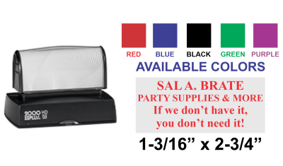 Get the 2000 Plus HD-50 Pre-Inked Stamp with a 1-3/16in x 2-3/4in impression size. Perfect for your stamping needs. Order now at CalStamp!