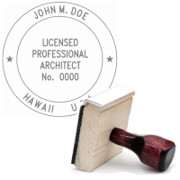 Wooden Hawaii Licensed Professional Architect Stamp