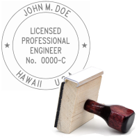 Wooden Hawaii Licensed Professional Engineer Stamp