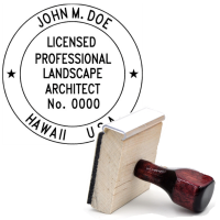 Wooden Hawaii Licensed Professional Landscape Architect Stamp
