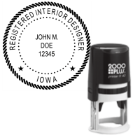 ​Self-Inking Iowa Registered Interior Designer R-40