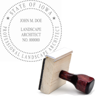 Wooden Iowa Professional Landscape Architect Stamp