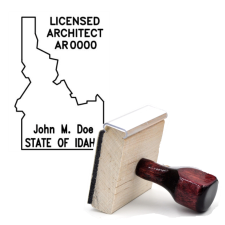 Wooden Idaho Licensed Architect Stamp