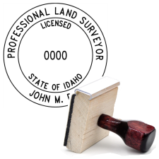 Wooden Idaho Professional Land Surveyor Stamp