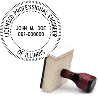 Wooden Illinois Licensed Professional Engineer Stamp